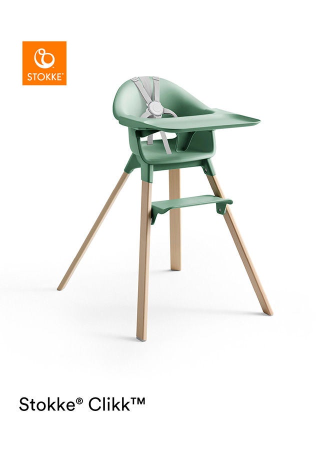 Clikk High Chairall - In - One Baby High Chair With Tray + Harnesslight, Durable And Travel Friendlyergonomic And Adjustable Featuresbest For 6 - 36 Months Or Up To 15Kg/33Lbsclover Green