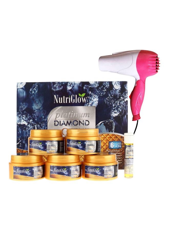 Platinum Diamond And Gold Facial Kit With Hair Dryer Gold 50grams