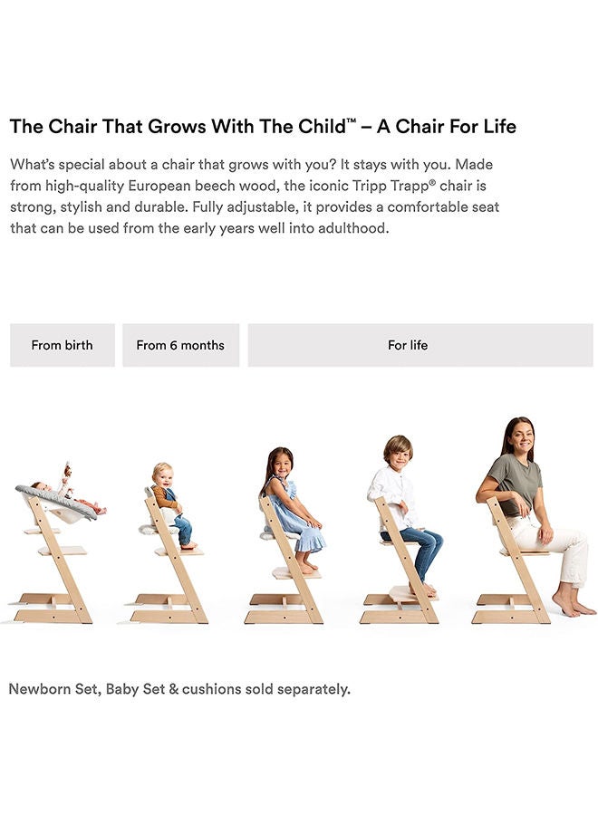 Tripp Trapp Chair Adjustable, Convertible Baby High Chair For Toddlers , Children And Adults Convenient, Comfortable And Ergonomic Classic Design Natural