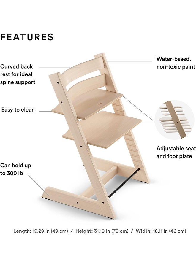 Tripp Trapp Chair Adjustable, Convertible Baby High Chair For Toddlers , Children And Adults Convenient, Comfortable And Ergonomic Classic Design Natural