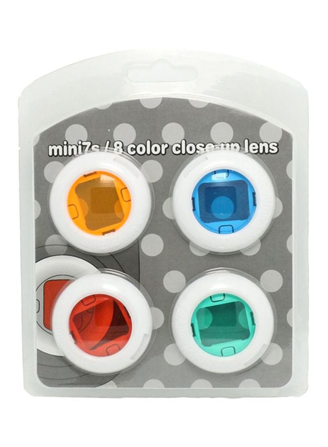 Set Of 4 Caiul Instax Mini Color Close Up Selfie Lens For Instax Mini 8, Mini 7S Red/Blue/Green