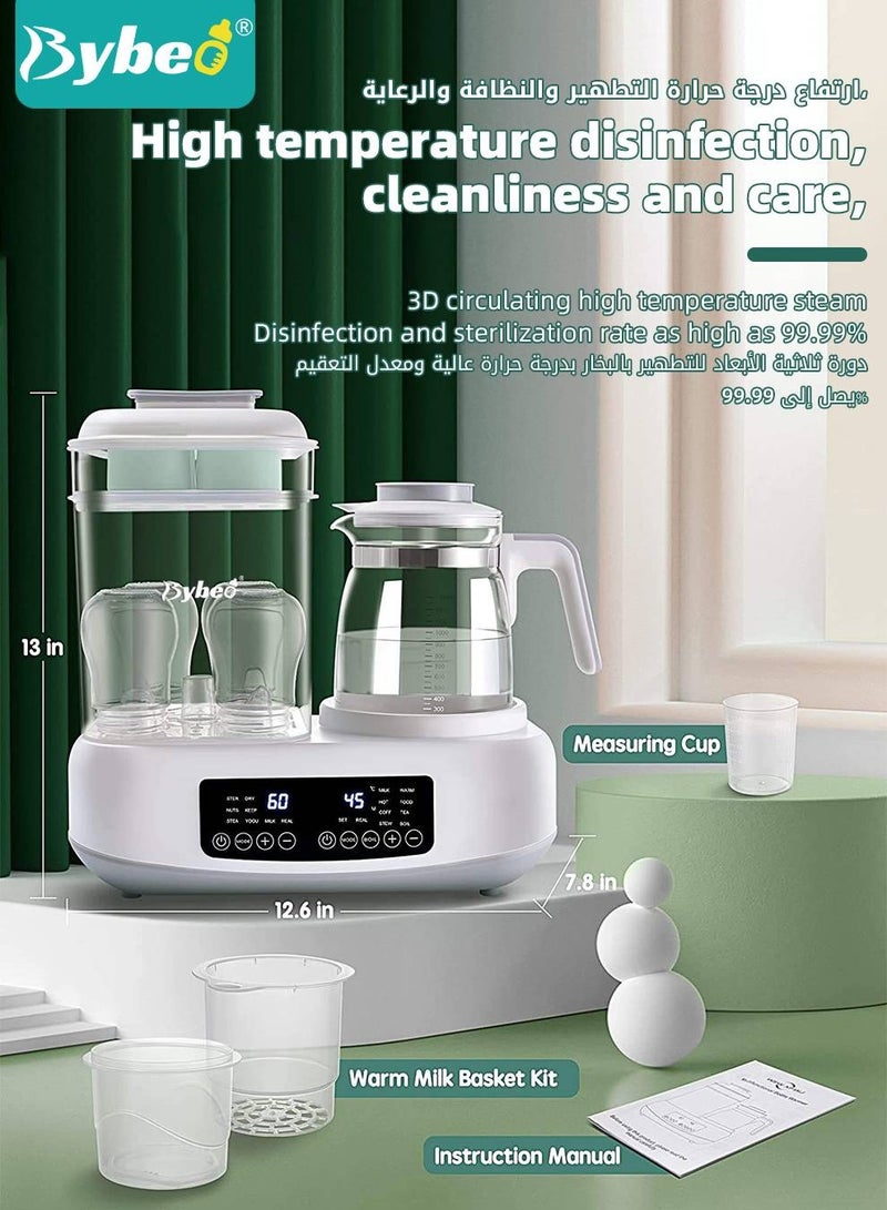 4-In-1 Multifunctional Baby Bottle Sterilizer, Dryer, Warmer And Steamer, 72H Keep Warm With Smart Temperature Control, Auto Shut-Off, BPA Free