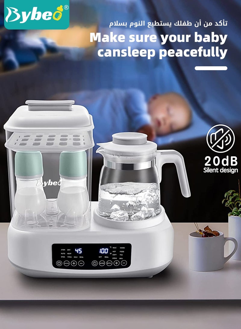 4-In-1 Multifunctional Baby Bottle Sterilizer, Dryer, Warmer And Steamer, 72H Keep Warm With Smart Temperature Control, Auto Shut-Off, BPA Free