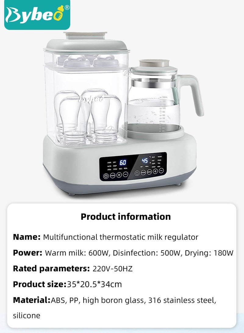 4-In-1 Multifunctional Baby Bottle Sterilizer, Dryer, Warmer And Steamer, 72H Keep Warm With Smart Temperature Control, Auto Shut-Off, BPA Free