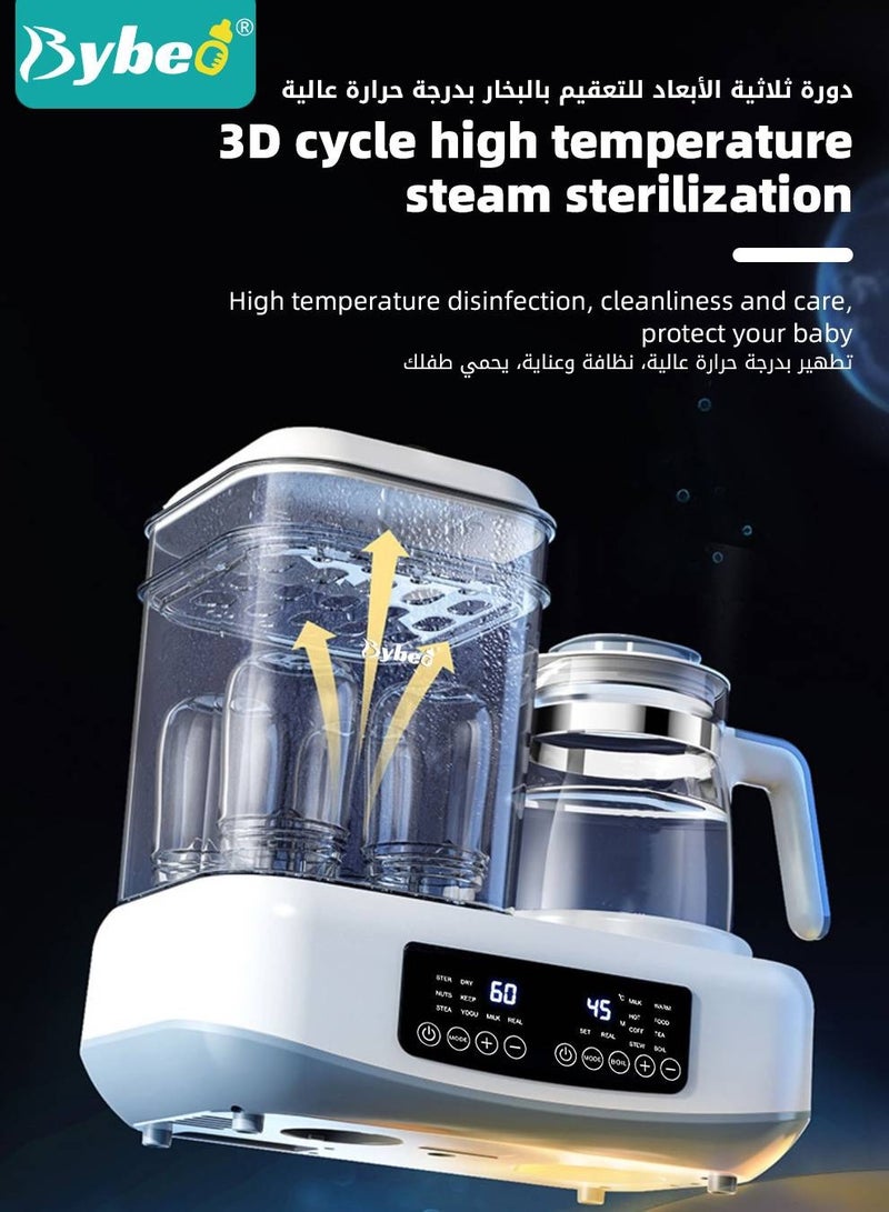 4-In-1 Multifunctional Baby Bottle Sterilizer, Dryer, Warmer And Steamer, 72H Keep Warm With Smart Temperature Control, Auto Shut-Off, BPA Free