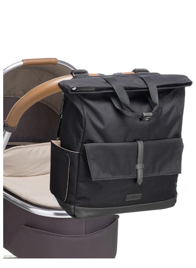 Quinn Eco Convertible Diaper Bag Black