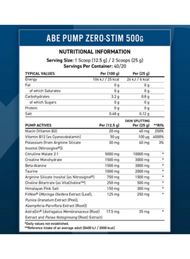 Abe Pump Stim-Free Tigers Blood 500Gm 40 Servings