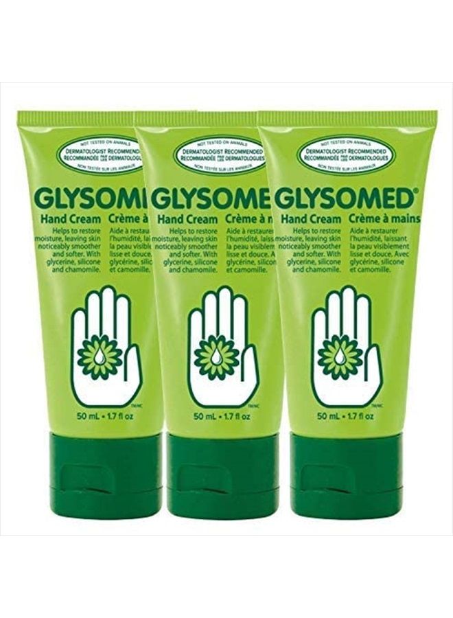 Hand Cream Trio Pack (3 x Glysomed Hand Cream Mini Travel Size Tube 50mL / 1.7 fl oz)