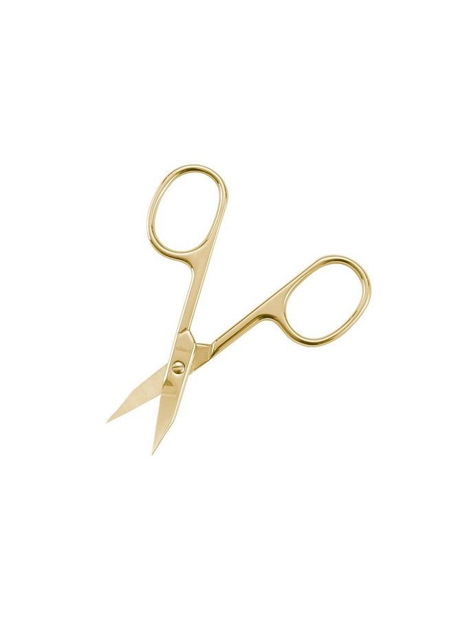 Sharp Curved Nail Cuticle Scissors Premium Stainless Steel Blade For Manicure Pedicure Fingernail Toenail Beauty Grooming Cutter With Case 35” Gold