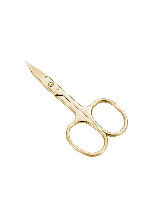 Sharp Curved Nail Cuticle Scissors Premium Stainless Steel Blade For Manicure Pedicure Fingernail Toenail Beauty Grooming Cutter With Case 35” Gold