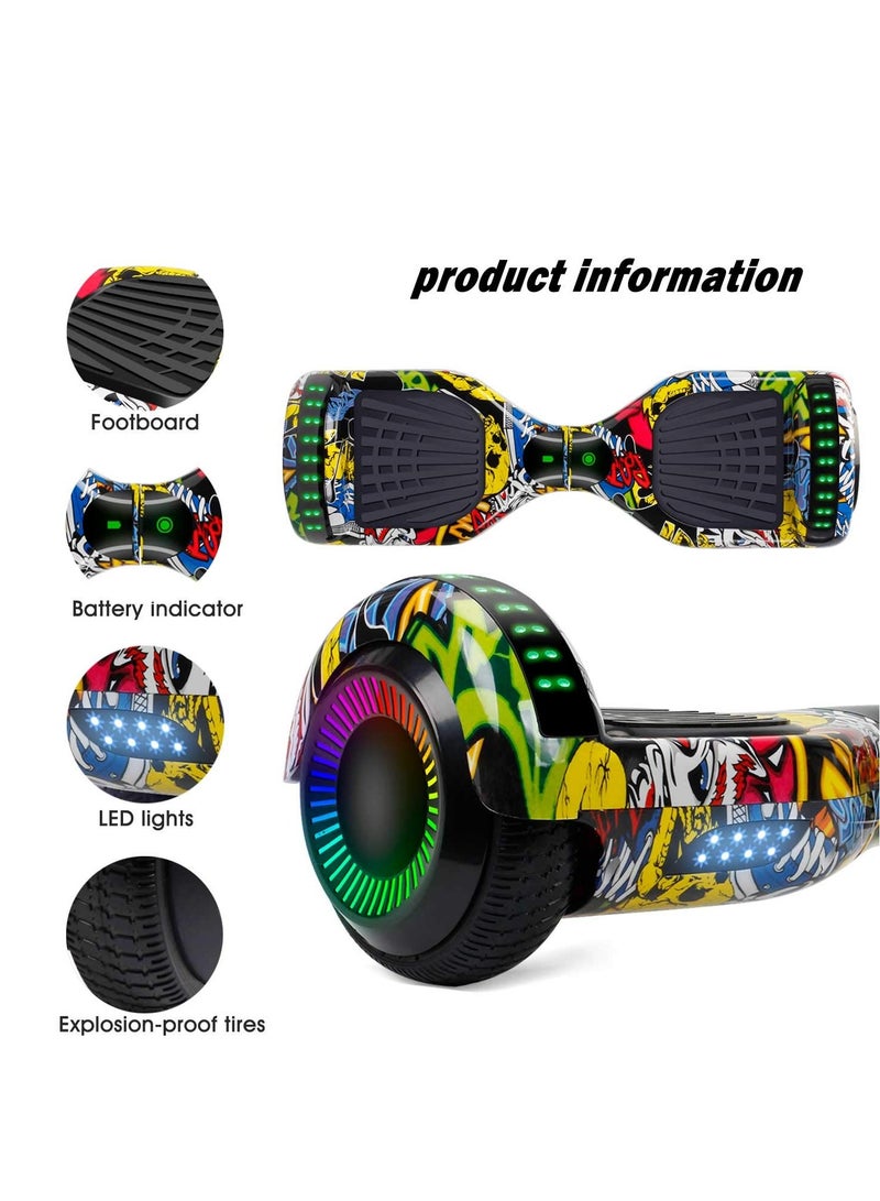 Coolbaby Hoverboard 6.5” Self Balancing Hoverboard, Two-Wheel Self Balancing Scooter with LED Light Hoverboard for Kids & Adult