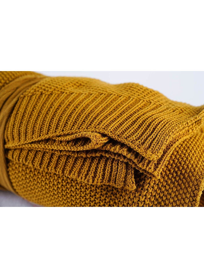 Lauren Knit Throw 130X170Cm - Ochre