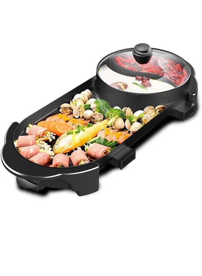 Multi-Function Electric Barbecue Oven Grilled Pan with 5 Temperature Adjustment
