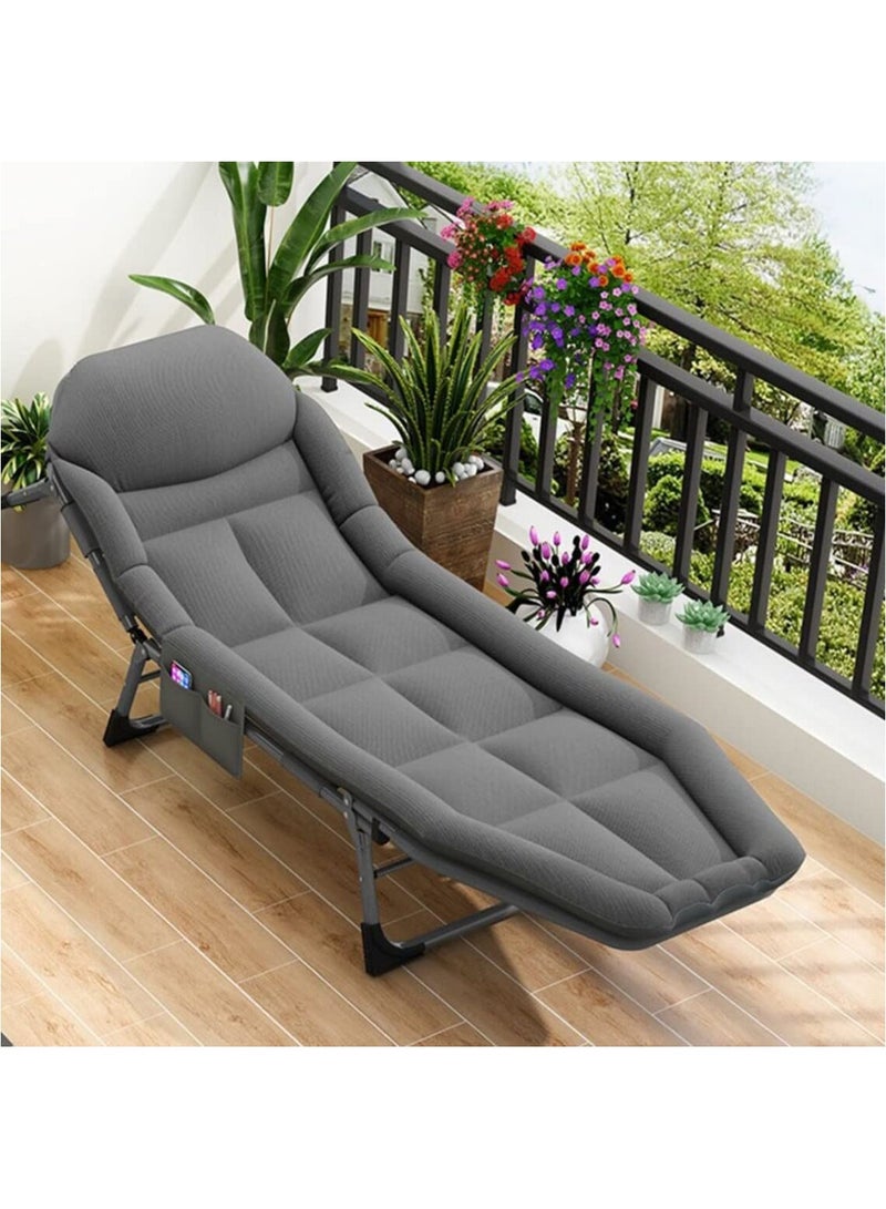 Recliner Adjustable Folding Chairs with Cushion Nap Beds Chaperone Portable Office Balcony