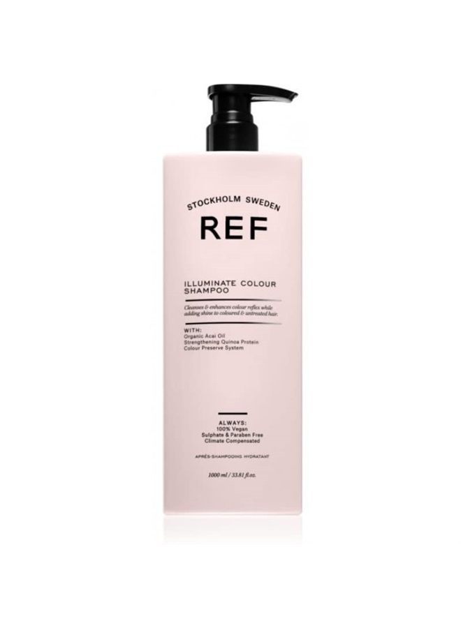 Reference of Sweden REF Champú Illuminate Colour Shampoo 1000ml Strengthening Shampoo for Use on Colour-Treated and Natural Hair Contains Organic Acai Oil and Quinoa Protein 33.81 Fl Oz