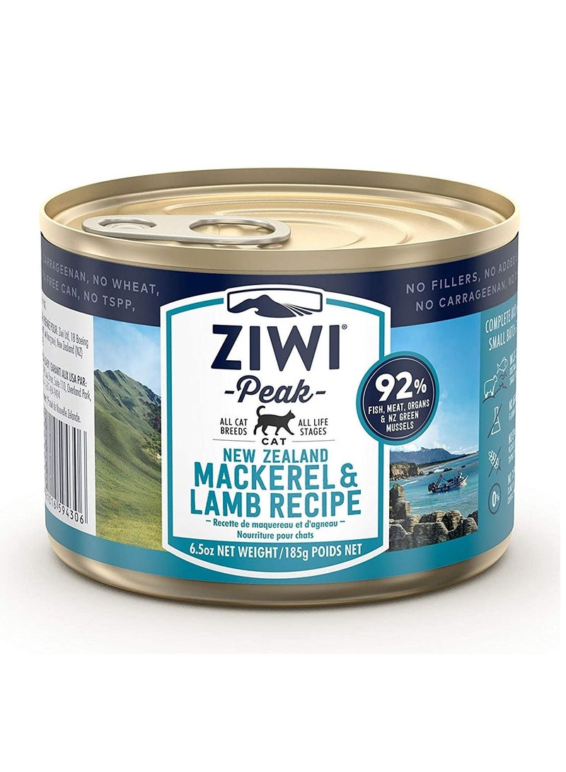 5 Piece Mackerel And Lamb Recipe Canned Cat Wet Food 185g