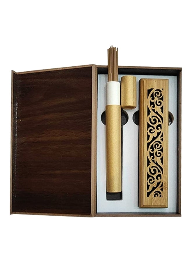 16-Piece Cambodian Incense Stick And Oud Bakhoor Burner Gift Set Beige Incense Sticks 15x10.5, Burner 1x(15.8x10.5)cm