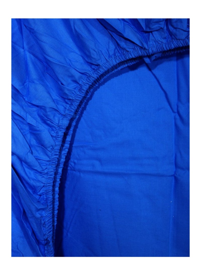 Percale Fitted Sheet with Pillow Case Cotton Seaport King