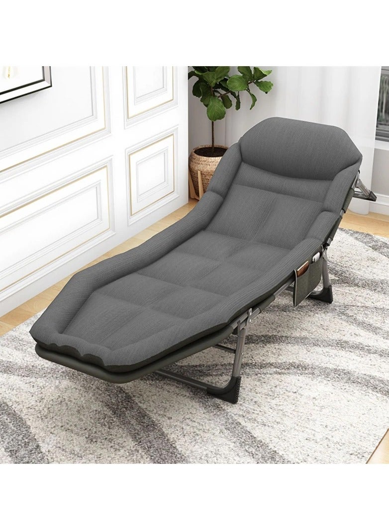 Folding Sun Lounger, Garden Lounger, Deck Chair with Storage Bag, Padded Camping Bed