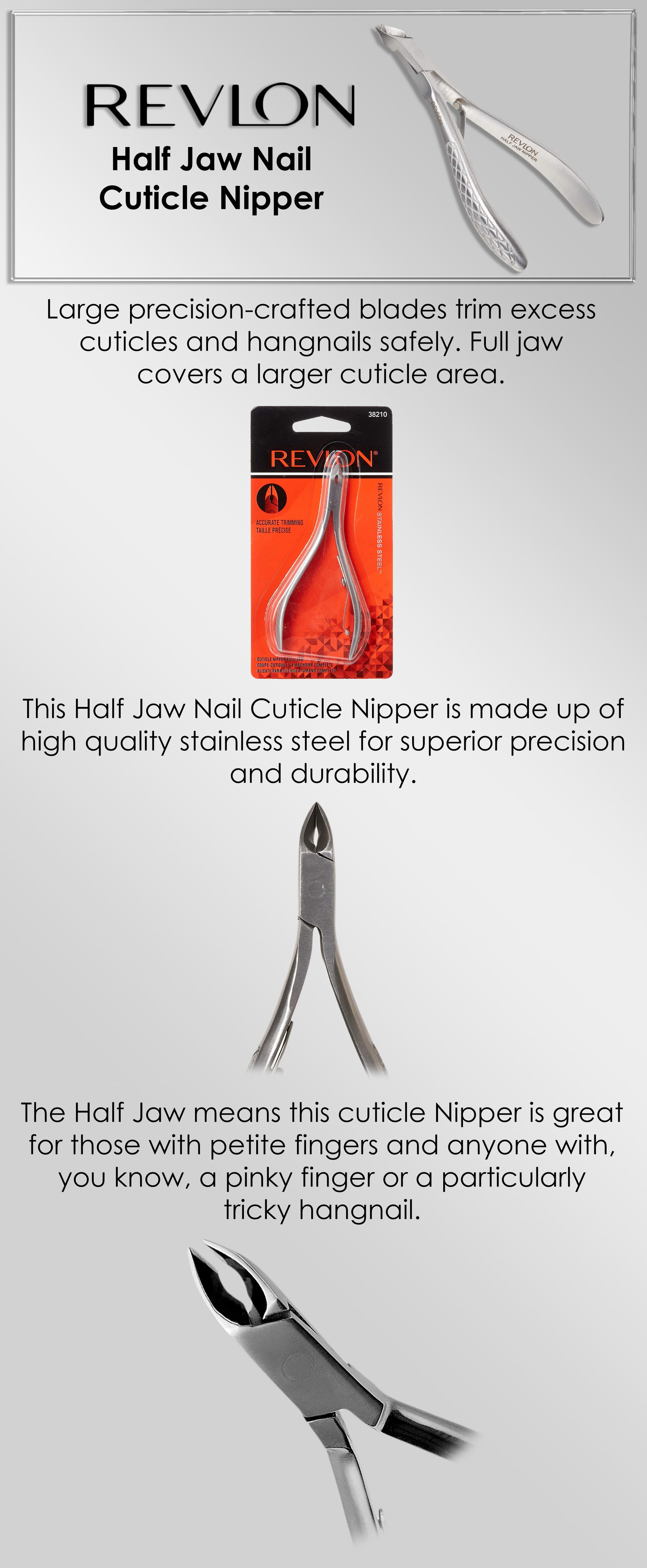 Half Jaw Nail Cuticle Nipper Silver
