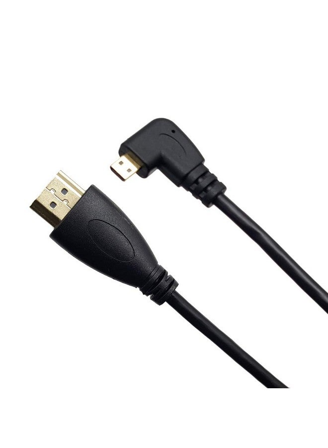 4K Coiled Micro Hdmi Cable;Left Angled Coiled Micro Hdmi To Full Hdmi Male To Male Cable Stretched Length 50Cm To 1.8M Supports Ethernet 3D 4K 1080P(Left Angled)