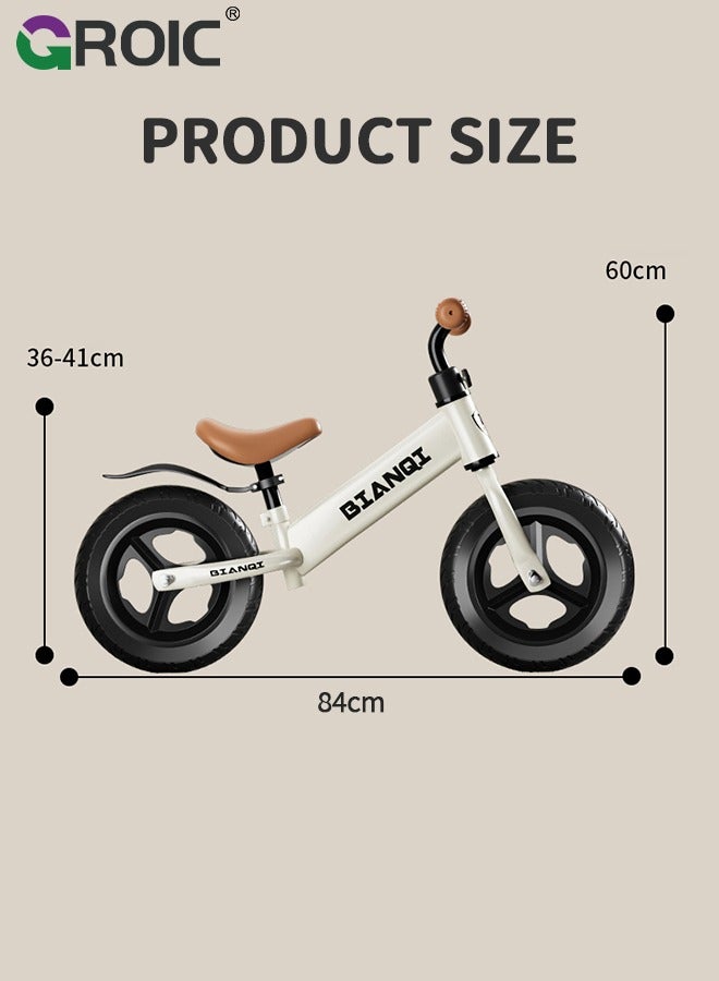 Toddler Balance Bike, No Pedal Beginner Toys Balance Bike, No Pedal Toddler Bicycle for Early Learning Leg Strength and Steady Balancing, Send Protective Helmet, Professional Knee Pads, and More