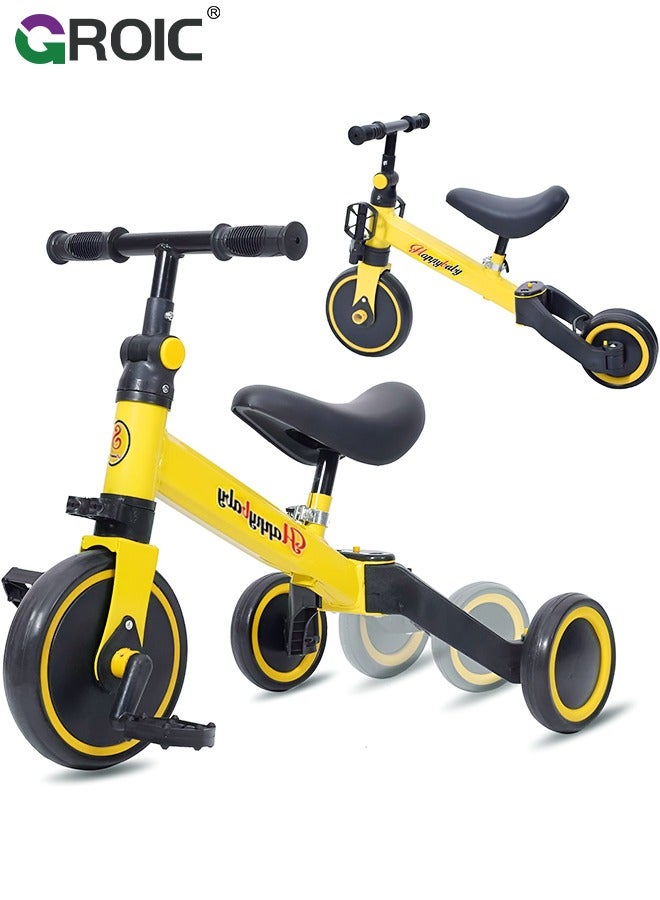 3 in 1 Toddler Bike for Kids, Toddler Tricycle Kids Trikes Tricycle, Balance Training, Removable Pedals,Children's Balance Bike Tricycle