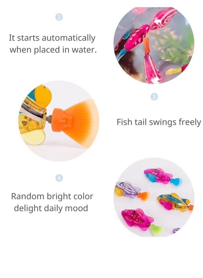 Electric Fish for Cats 5Pcs Robot Fish Cat Toy Interactive Robot Swimming Fish Toys for Cat Activated Swimming in Water with Led Light Plastic Fish Toy Gift Stimulate Cat's Hunter Instincts