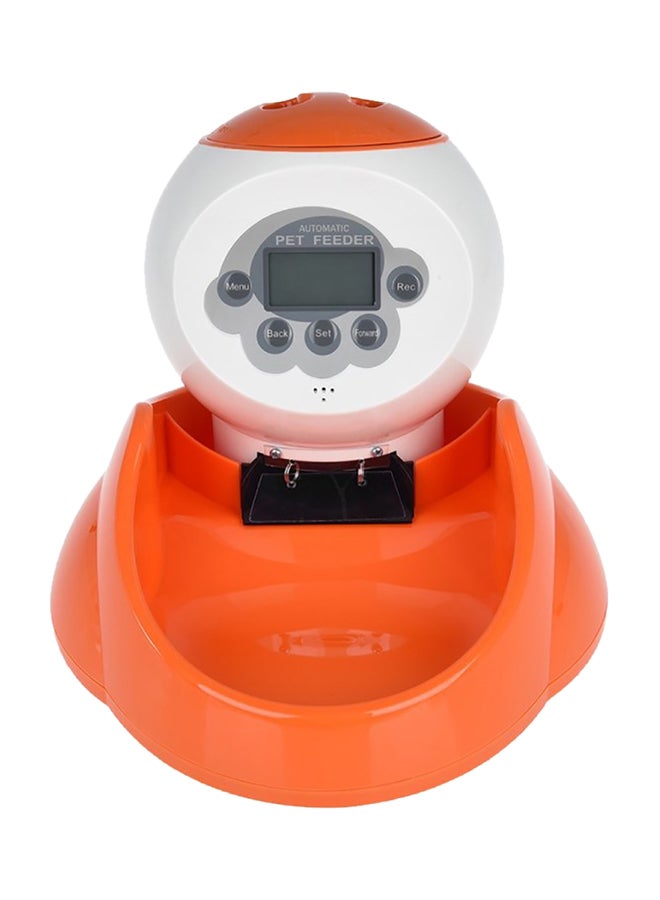 Automatic Timing Pet Feeder Orange/White