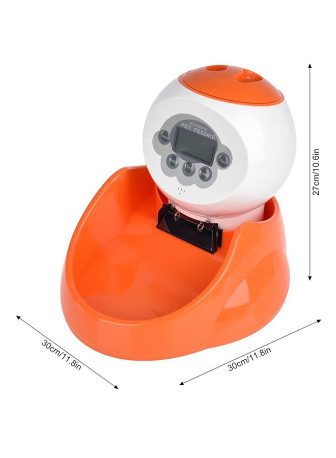 Automatic Timing Pet Feeder Orange/White