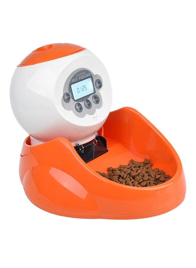 Automatic Timing Pet Feeder Orange/White