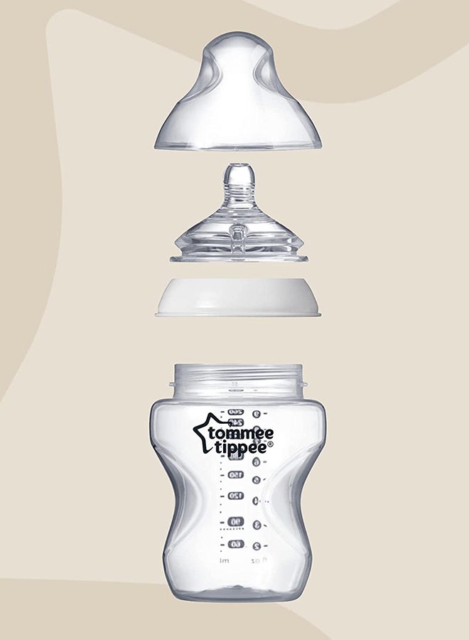 Pack Of 2 Closer To Nature Baby Feeding Bottle Set, 260ml - Clear/White