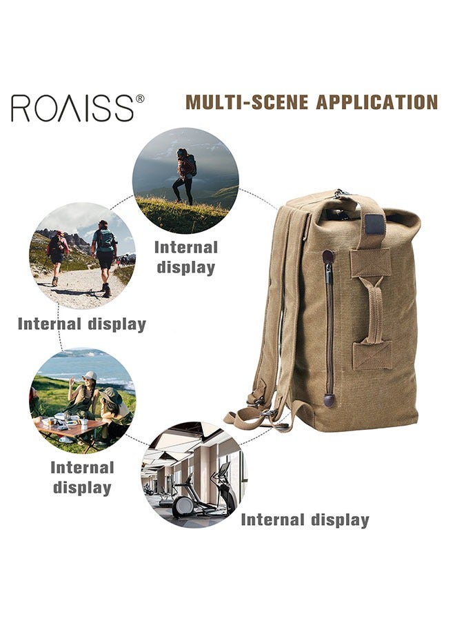 Wear-Resistant Canvas Large-Capacity Outdoor Mountaineering Backpack Multi-Pocket Travel Sports Backpack