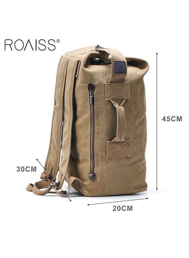 Wear-Resistant Canvas Large-Capacity Outdoor Mountaineering Backpack Multi-Pocket Travel Sports Backpack