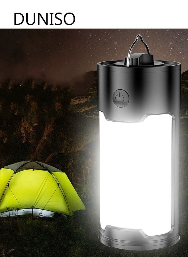 LED Camping Lantern Rechargeable Camping Light With 1200mAh Power Bank, Emergency Lantern Flashlight Tent Light for Camping Power Outage Hurricane