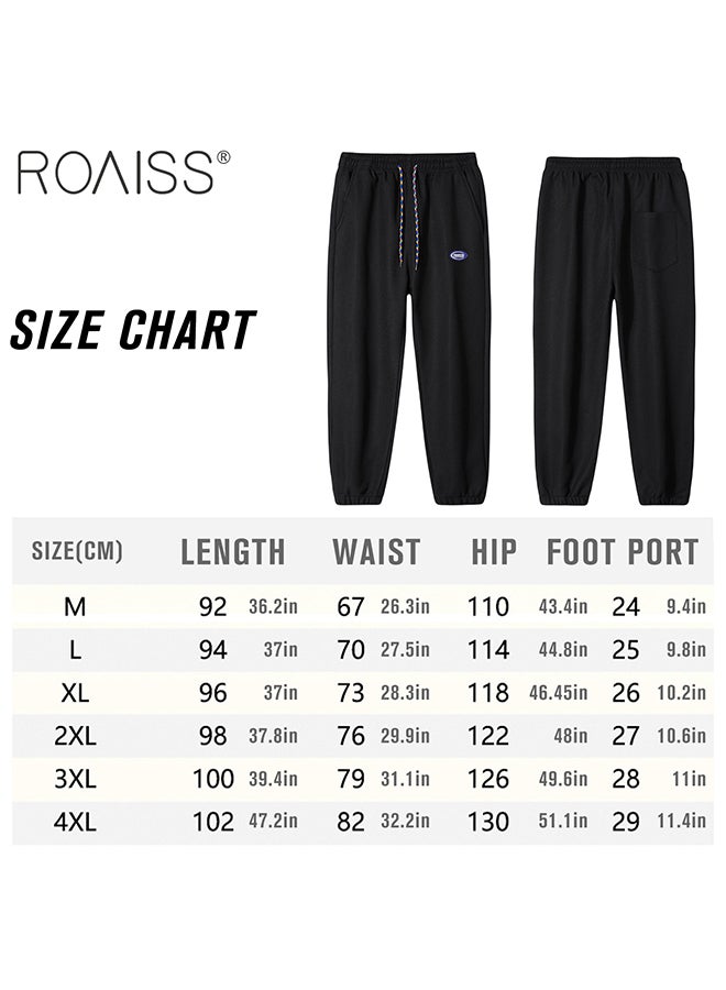 Straight Pants Mens Casual Sweatpants Elastic Waist Sports Pants Waffle Jogging Pants Men Sportswear Joggers Pants Streetwear