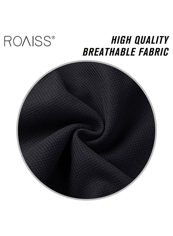 Straight Pants Mens Casual Sweatpants Elastic Waist Sports Pants Waffle Jogging Pants Men Sportswear Joggers Pants Streetwear