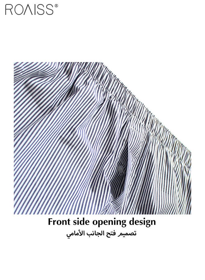 4-Piece Men'S Loose Underwear Pure Cotton Plaid Home Shorts Unconstrained And Comfortable Underwear