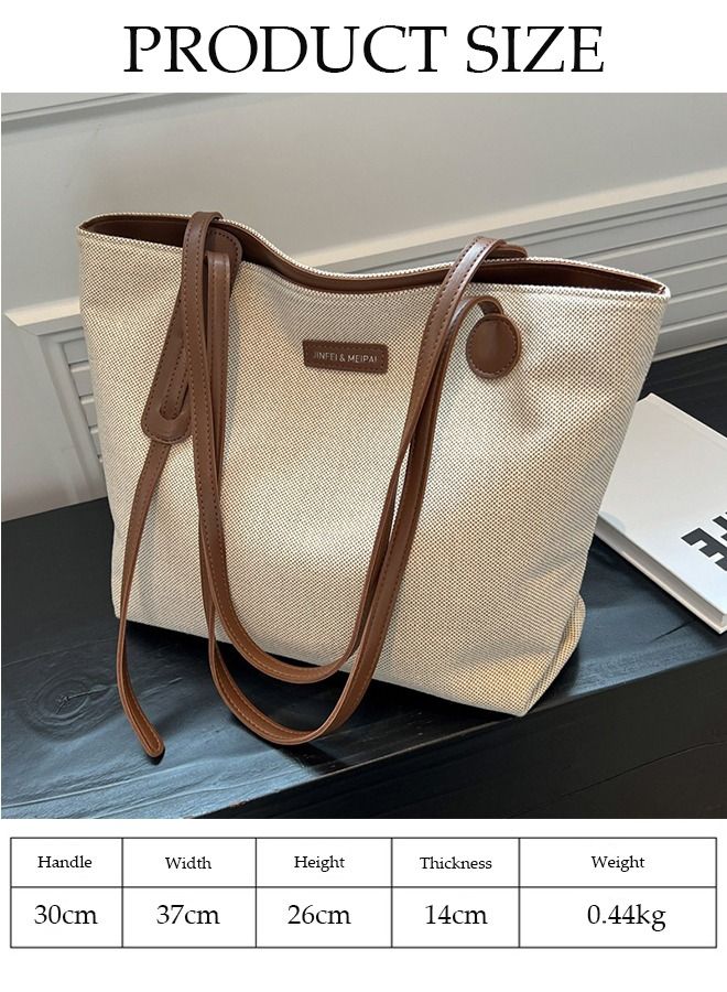 Women's Shoulder Tote Bag Canvas Handbag For Women Large Capacity Bucket Bag Fashionable Travel Messenger Shoulder Bag for Ladies Girls College Students