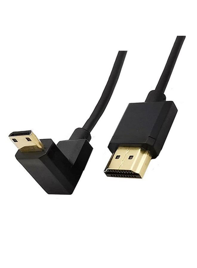 4Ft Hdmi 4K Coiled Cable 90 Degree Downward Angle Mini Hdmi Male To Hdmi Male Adapter Spiral Cable Hd Hdmi 2.0 Version High Speed Spring Cord 4K @60Hz (Down Mini Hdmi To Hdmi)