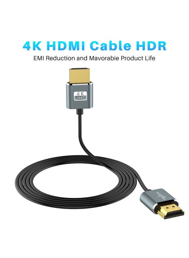 Flexible & Slim Hdmi Cable 3.3Ft 2 Pack Ultra Thin Hdmi Cord Supports High Speed 4K@60Hz 18Gbps 2160P 1080P