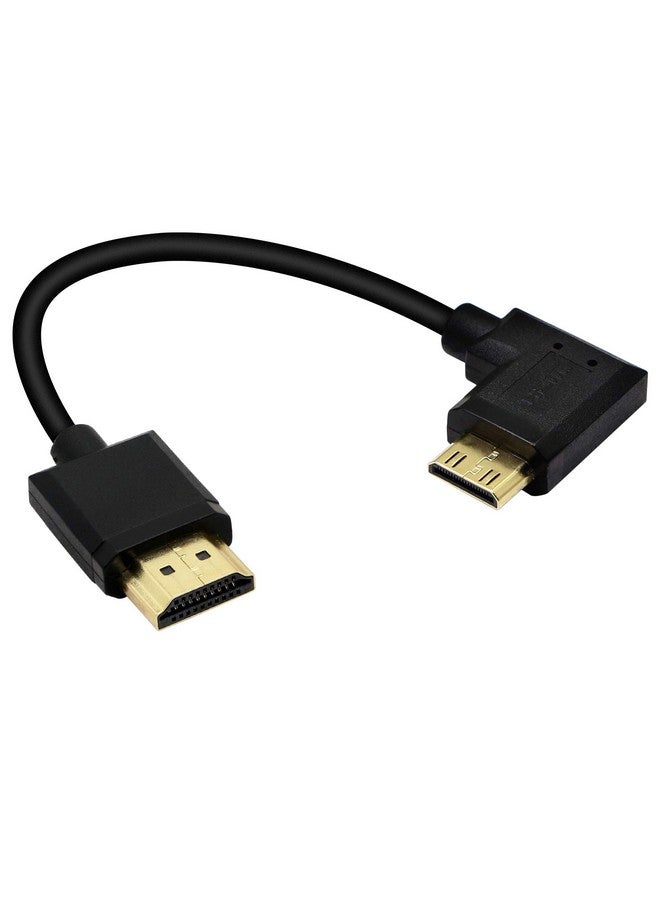 15Cm Mini Hdmi To Hdmi Short Cable 90 Degree Right Angle High Speed Mini Hdmi Male To Hdmi 2.0 Male Adapter Support 4K@60Hz Youcheng For Raspberry Pi Tablet Camera Etc (R)