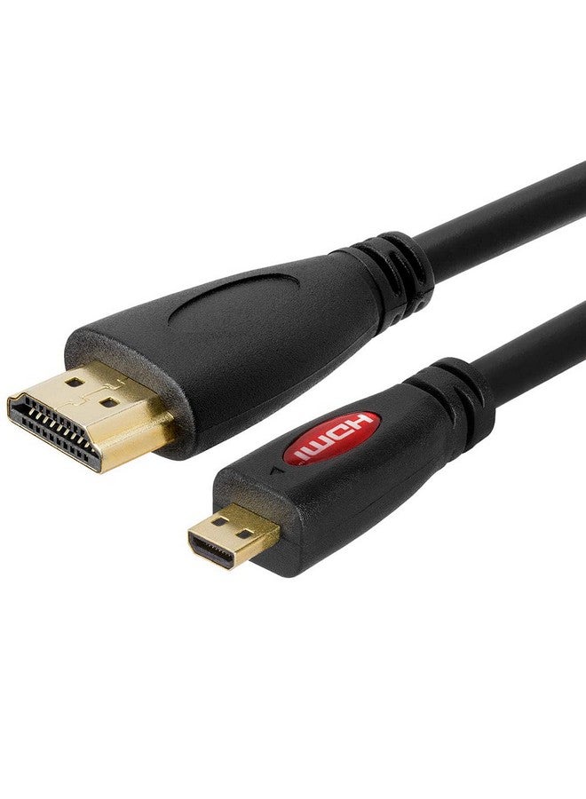 Micro Hdmi To Hdmi Cable 15Ft Micro Hdmi Cable Male To Male 4K Camera Hdmi Cables For Capture Card Video Camera Action Camera Pocket Camera Black