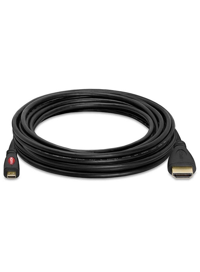 Micro Hdmi To Hdmi Cable 15Ft Micro Hdmi Cable Male To Male 4K Camera Hdmi Cables For Capture Card Video Camera Action Camera Pocket Camera Black