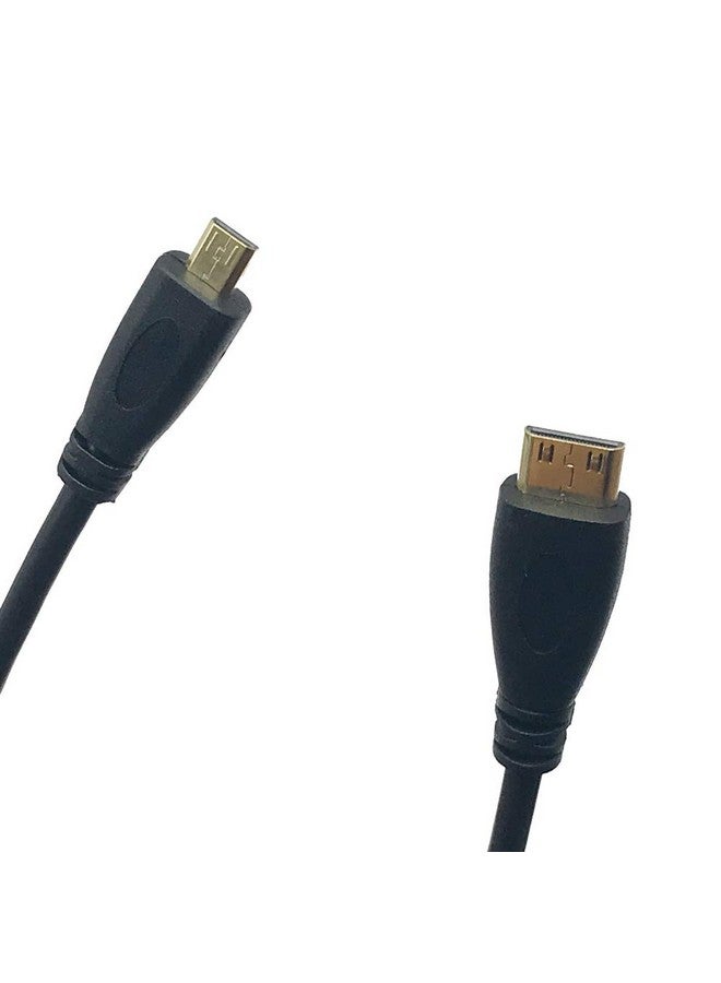 2Pack 1Feet Micro Hdmi Type D Male To Mini Hdmi Type C Male Connector Adapter Cable Cord (1Feet 2Pack)