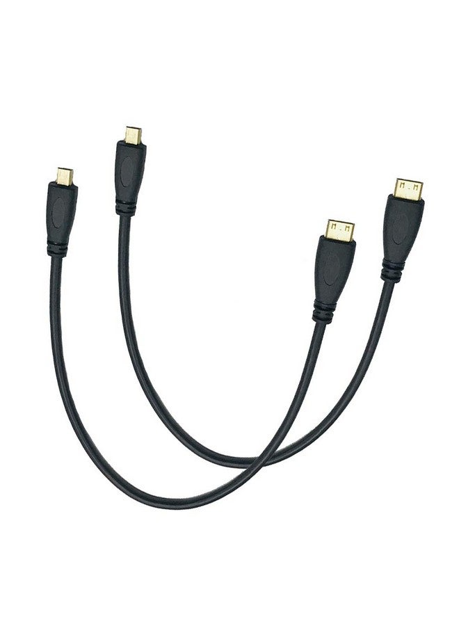 2Pack 1Feet Micro Hdmi Type D Male To Mini Hdmi Type C Male Connector Adapter Cable Cord (1Feet 2Pack)