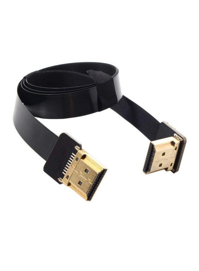 Cyfpv Fpv Hdmi Male To Up Angled 90D Hdmi Male Hdtv Fpc Flat Cable For Fpv Hdtv Multicopter Aerial Photography (0.5M)