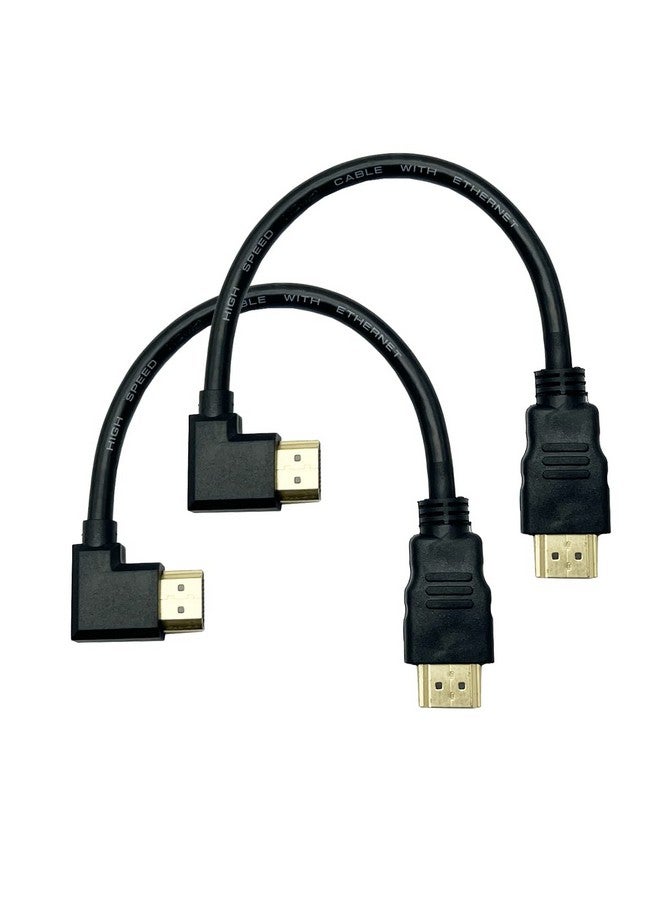 Angled Hdmi 2.1 Cable 2Pack 8Inch 8K Ultra Hd Hdmi Cablehigh Speed 48Gbps 8K@60Hz 4K@144Hz@120Hz@60Hz Dynamic Hdr Earc (Black Right Angled 2Pack)