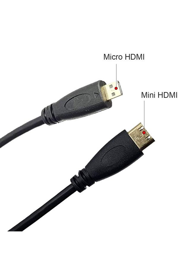 Micro Hdmi Type D Male To Mini Hdmi Type C Male Connector Adapter Cable Cord (3.3Feet 1Pack)