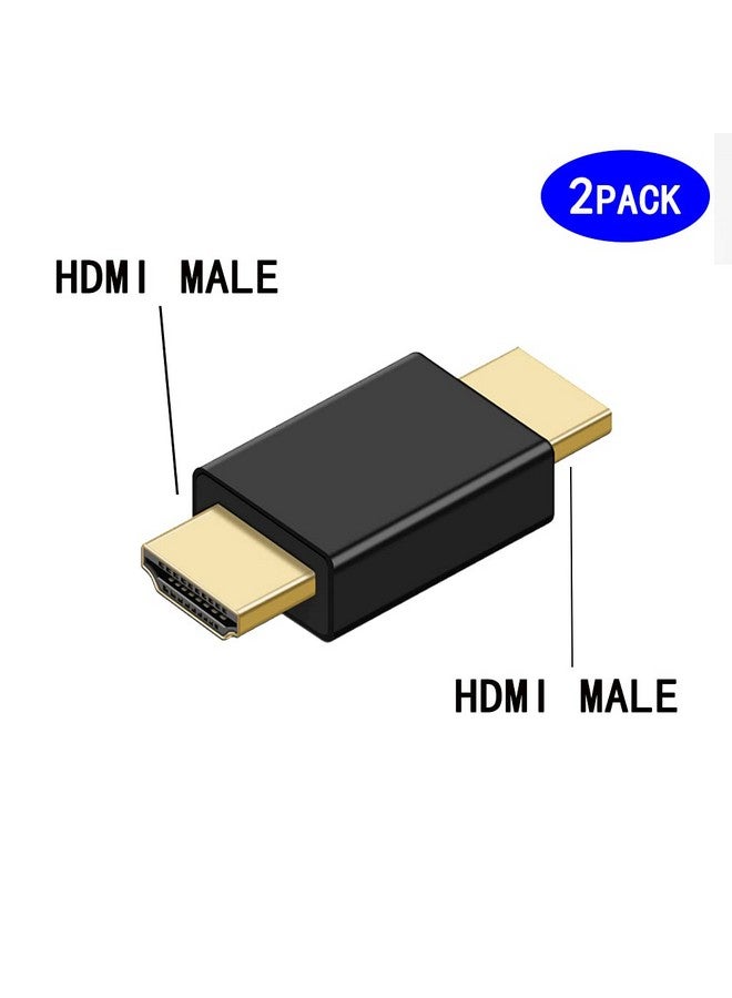 Hdmi Adapterhdmi Male To Male Coupler Extender Connector For Hdtv 1080P Hdmi Cable Extension Converter(2 Pack)